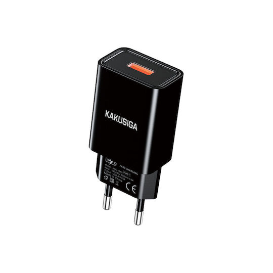 Kakusiga Încărcător Fără Cablu cu Port USB-A Negru (KSC-1643)