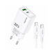 Kakusiga Încărcător cu Port USB-A și Port USB-C și Cablu USB-C - USB-C Alb (KSC-2214)
