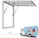 Vevor 915x915mm Service Window Frame Aluminum Alloy Food Truck Service Up To 85 Degrees Door Awning Towing Hook Water Resistant Rain Trailer Service