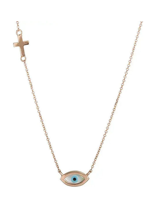 Necklace Eye Made of Rose Gold 14K Pink
