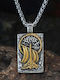 Men's Viking Dromon Ship Tree of Life Yggdrasil Pendant Silver Gold Chain