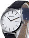 Aksept Мъжки Часовник 40mm На Батерия с Черна Кожена Каишка
