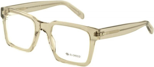 El Greco 9373 C5 Men's Acetate Prescription Eyeglasses Square Transparent Frame