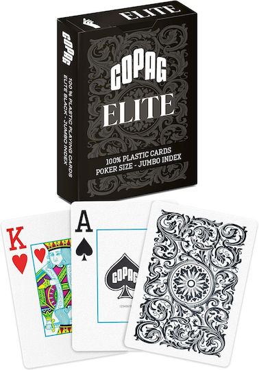 Copag Elite Jumbo Τράπουλα 1τμχ Πλαστική για Poker Μαύρη