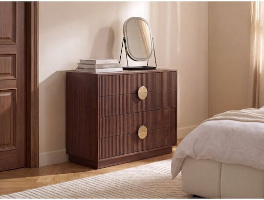 Chest of Drawers for Bedroom from Wood & Metal Berwyn 3469 Dark Brown 80x40x85cm