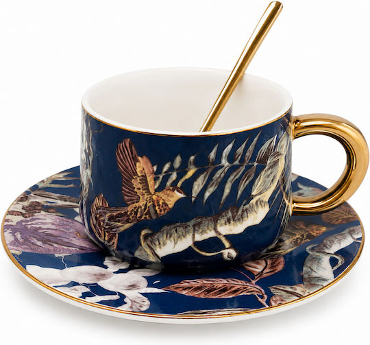 Kaffeetasse aus Porzellan Blau 220ml