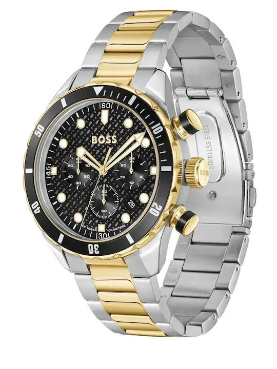 Boss Men's Battery Chronograph Watch With Gold Stainless Steel Bracelet