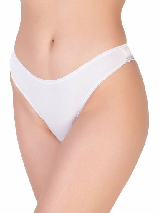 Damen-Brasilien mit Spitze Weiß