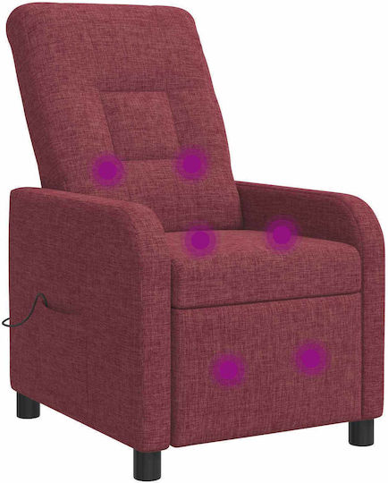 Πολυθρόνα Relax Massage με Υποπόδιο Κόκκινο 66x95x100cm