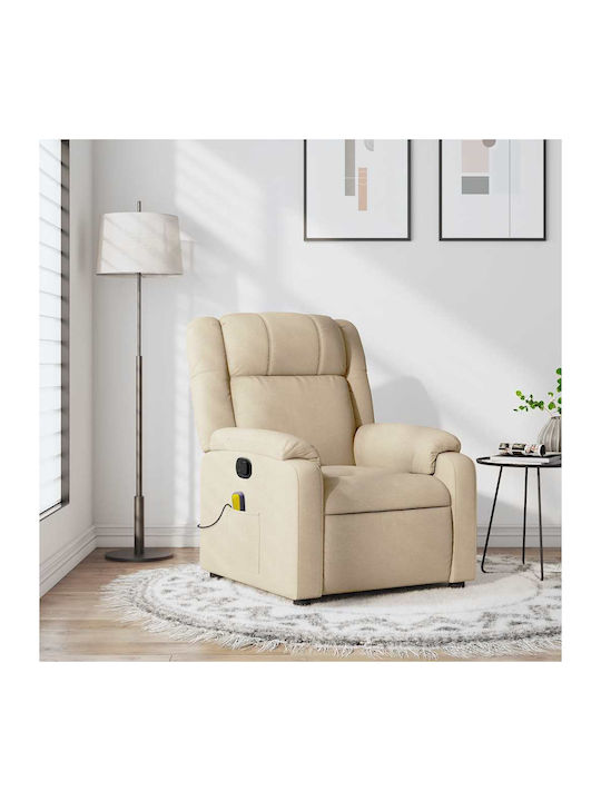 Πολυθρόνα Relax Massage με Υποπόδιο Κρεμ 77x95x...