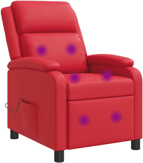 Scaun De Relax Masaj Din Piele Ecologică Roșu 66x95x100cm