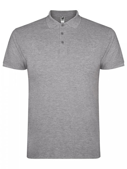 Roly Star Polo Μπλούζα Κοντομάνικη Heather Grey