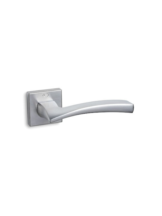 Convex Buton Ușa Din Față Cu Rosette Pereche Crom Mat 1145RAY5S24S24