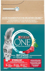 Purina One Dry Cat Food for Neutered Cats with Beef 2.8kg