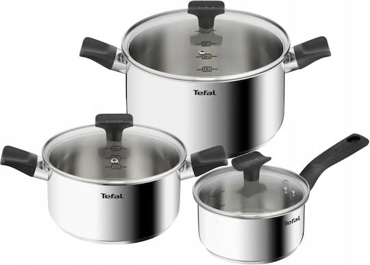 Tefal Alpha-Market Rostfreier Stahl Töpfe Set 6 Teile