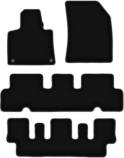 Basic Black Velour Mats Citroen C4 Grand Picasso Ii Minivan 7 Seats 2013-2019