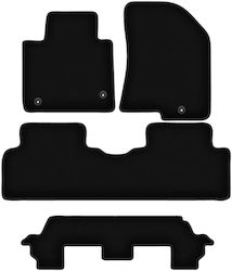 Basic Black Velour Mats Kia Carens Iv Minivan 7 Seats 2013-2018