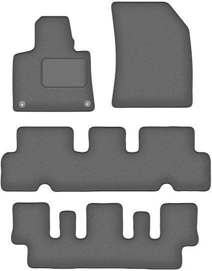 Velours Graphit Auto Fußmatten Citroen C4 Grand Picasso Ii Minivan 7 Sitze 2013-2019