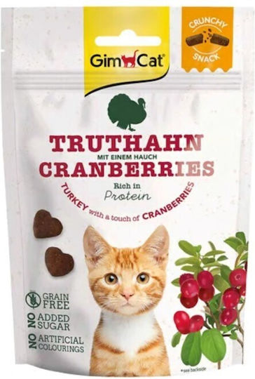 Gimcat Knusprige Snacks Türkei Cranberry – Katzenleckerlis – 50g