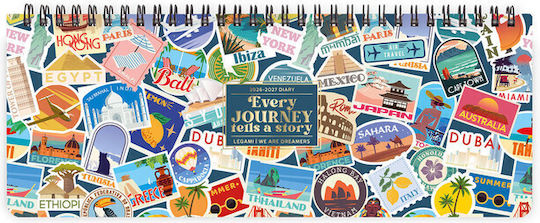 Legami Milano Travel Stickers Седмичен Планер 2027 Спирала 10.2x27.2см