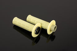 Renthal Mx R-works Verriegelung Aramid Fahrradlenkergriffe Halbes Waffelmuster Creme Farbe