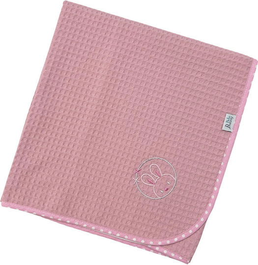 Bunny Bebe Подложка За Повиване Пике Розова 80x90см
