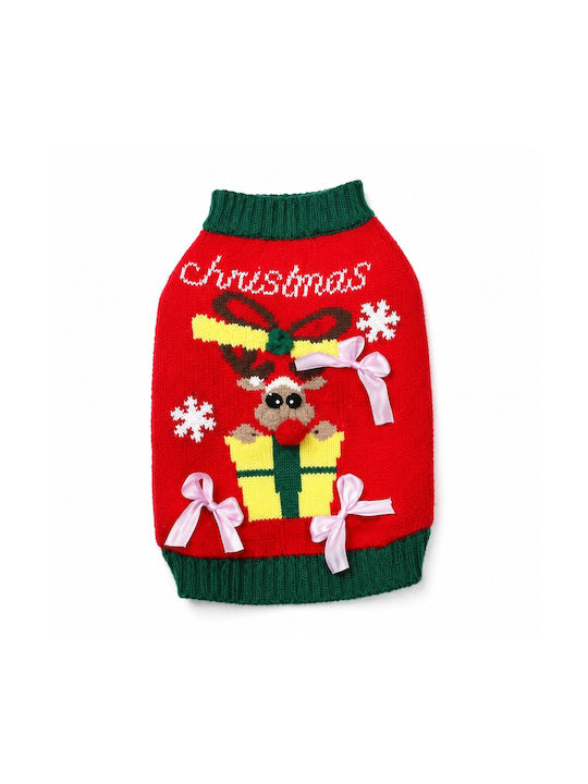 Christmas Knitted Sweater Small Dogs Gift Red-green