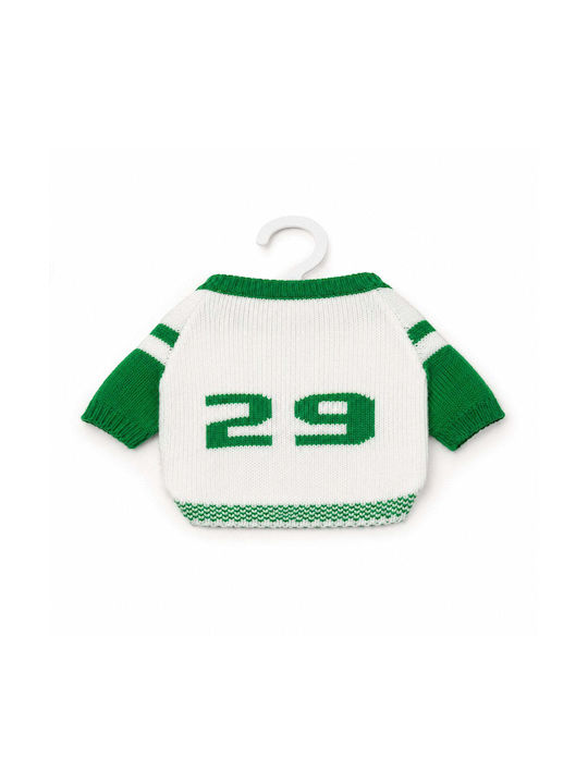 Pulover Tricotat Câini Mici Design Sportiv Alb-Verde