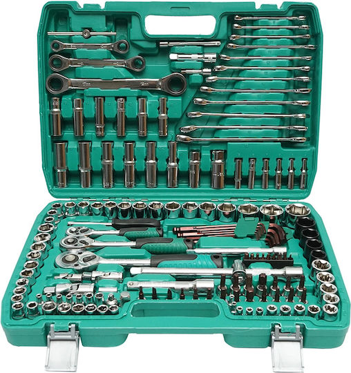 Breckner Ключ с тресчотка и вложки 1\4" & 3\8" & 1\2" 151бр
