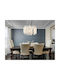 Globo Lighting Silver Pendant Ceiling Light with Crystals for 6 G9 Bulbs
