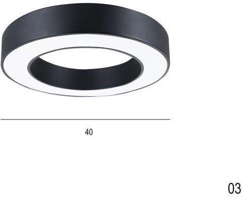 Luma Κύκλος Κρεμαστό Φωτιστικό Μαύρο LED με Θερμό Λευκό Φως 40x40εκ.
