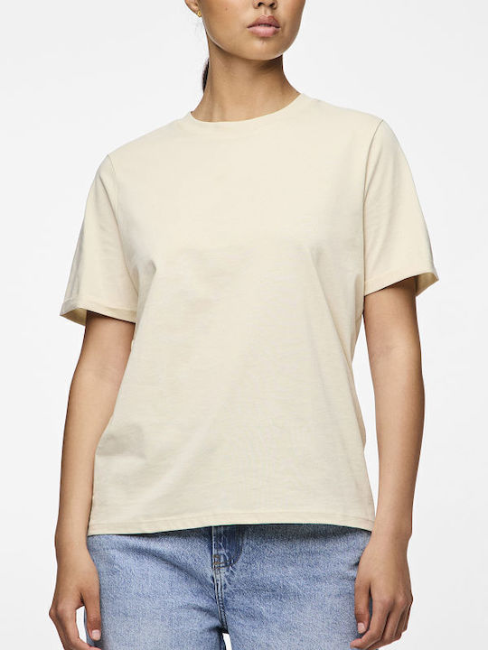 Pieces Γυναικείο T-shirt Μπεζ