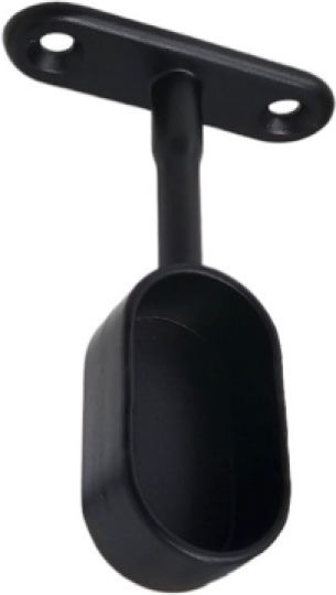 Closed Fixed Ceiling Support Finetto Oval Tube Black