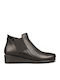 Leder Damen Stiefeletten Schwarz