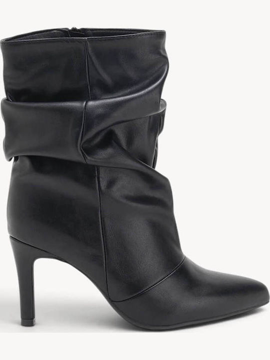 Schwarze Stiefeletten Sures Hoher Schmaler Absatz