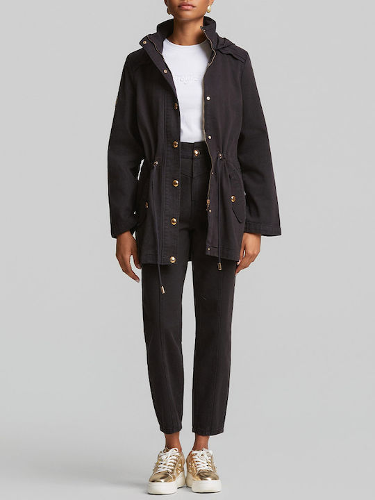 Long Women's Jean Jacket Black