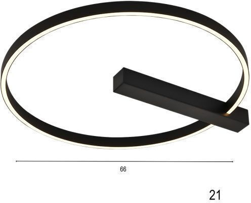 Luma Plafonieră De Tavan 66cm Neagră Cu LED Integrat