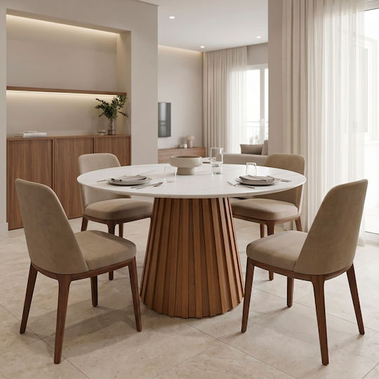Franzel Rundes Esszimmer- und Küchentisch Natürliche Holzschatten Franzel Rundes Esszimmer- und Küchentisch Natürliche Holzschatten