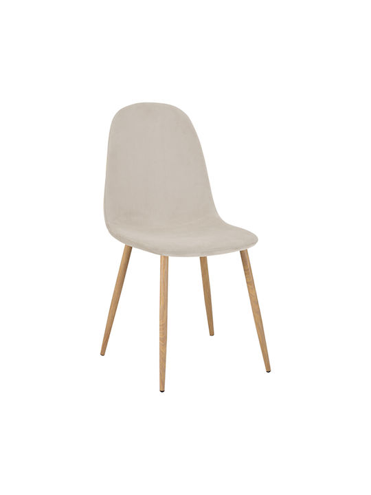 Bella Dining Chair Velvet Beige 44x55x85cm