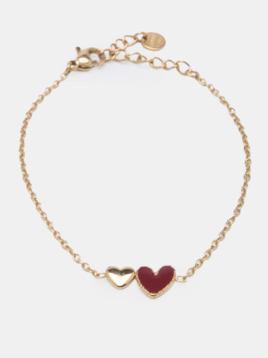Luigi Damen Armband Kette mit Herz-Design