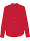 Langärmeliges Damenhemden Satin Rot