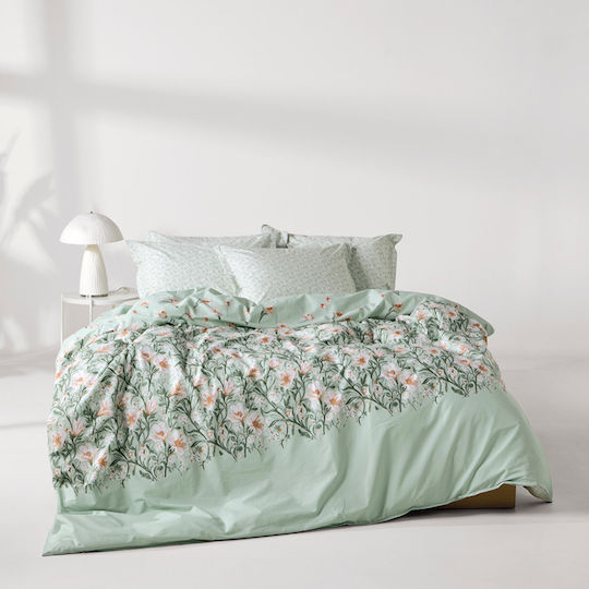 Kentia Set Pliove za Zavivki Pamuchna 265x245cm King Size s 2 Kalъfki za Vъзglavnitsi Judith Zelena