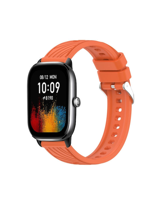 Amazfit Gts 4 Mini Stripe Texture 20mm Silicone Watch Band Orange