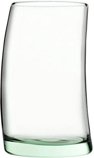 Hermia Set of Green Glass Water Glasses 390ml 4 Pieces