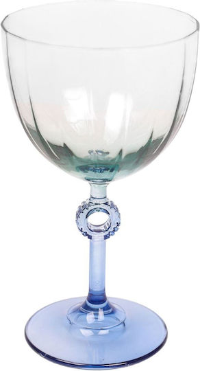 Hermia Set of Blue Glass White Wine Glasses 270ml 4 Pieces