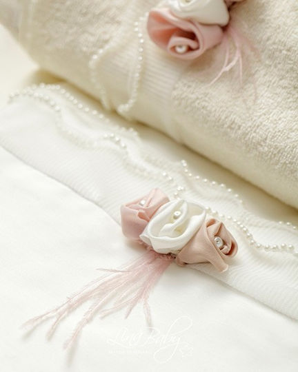 Lina Baby Set Tauföldecken Ecru 5 Stück