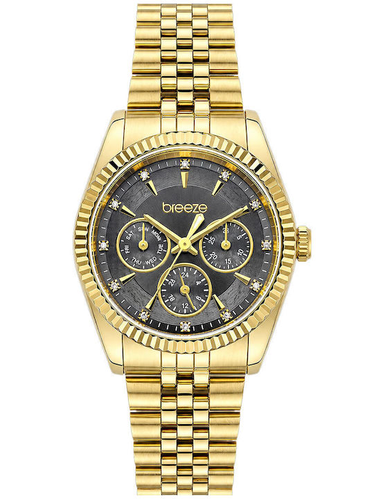Breeze Women's Watch 36mm Battery Powered with Gold Steel Bracelet