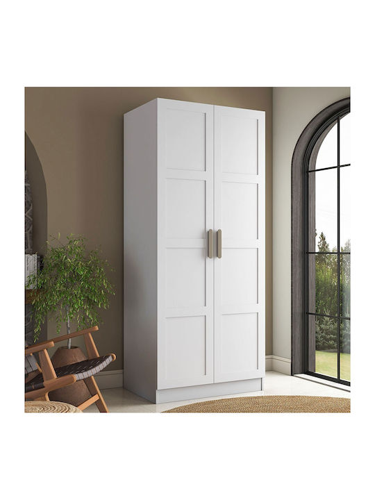 Doppeltür Kleiderschrank Weiß 90x57.5x210cm