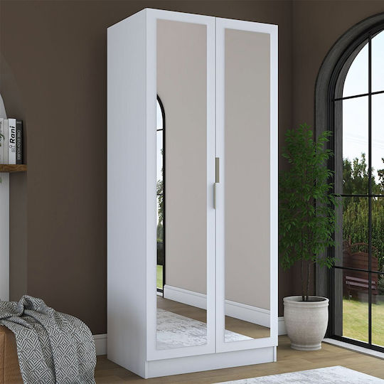 Doppeltür Kleiderschrank Weiß 90x57.5x210cm