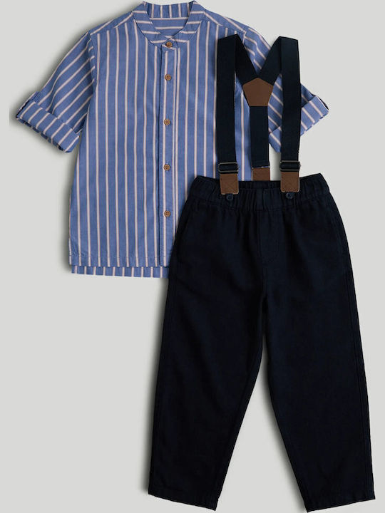 Set Pentru Copii Cu Pantaloni 2 Bucăți Albastre